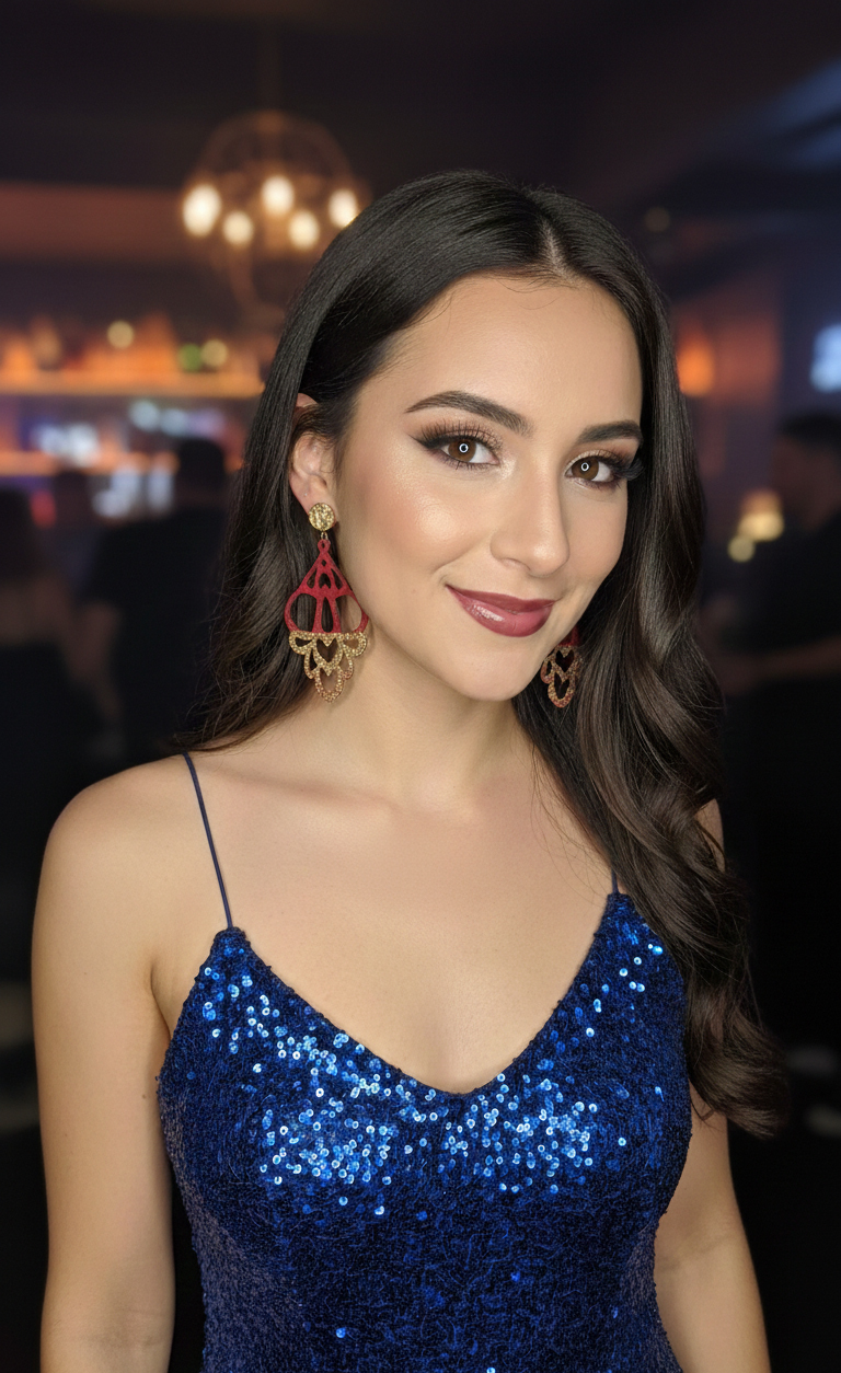 Pendientes Bohemio: Rojo - Imagen 6