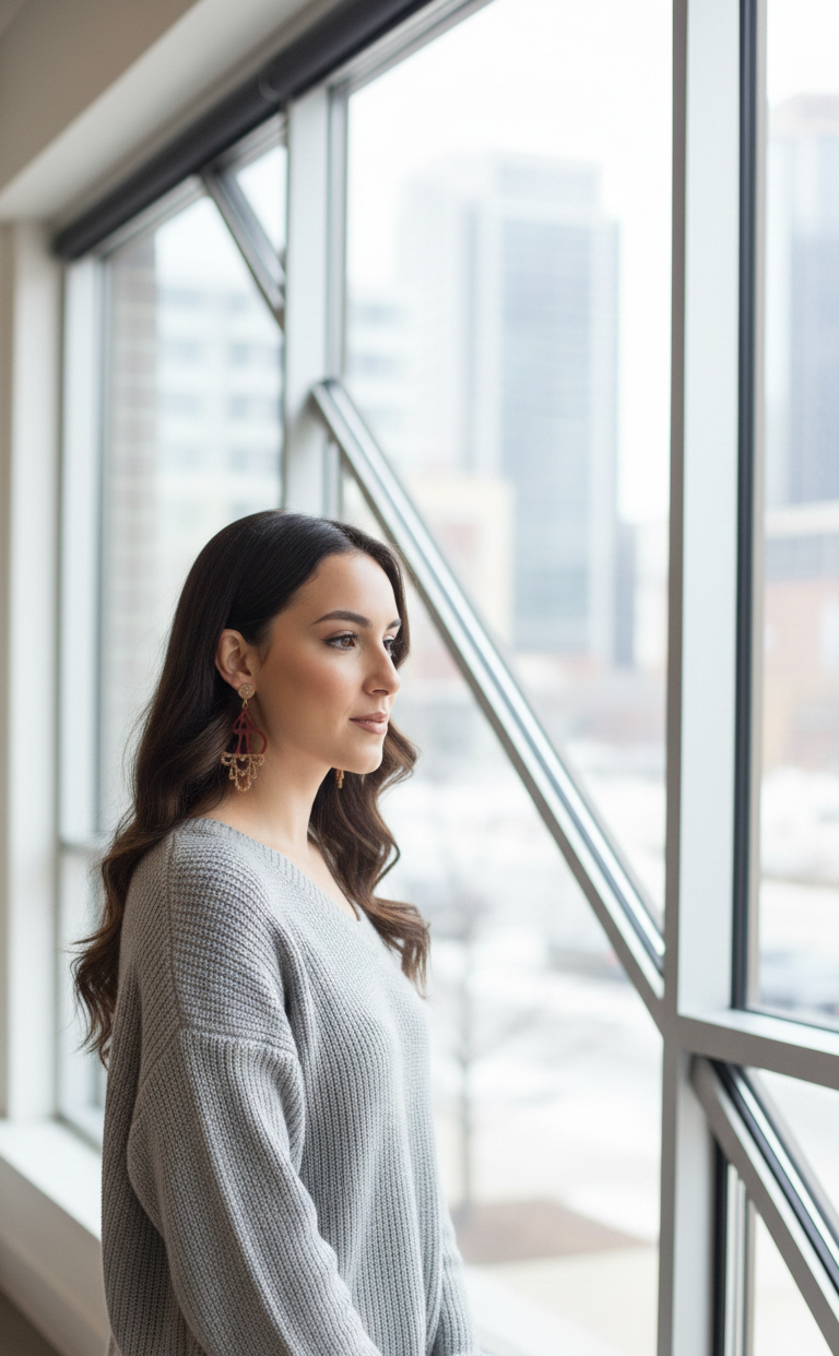 Pendientes Bohemio: Rojo - Imagen 3