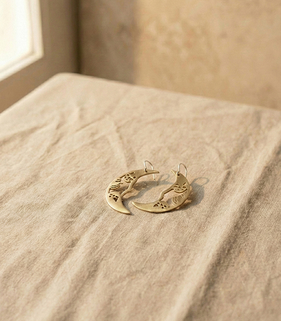 "Solsticio de Otoño" – Luna de Latón con Perno de Plata - Imagen 2